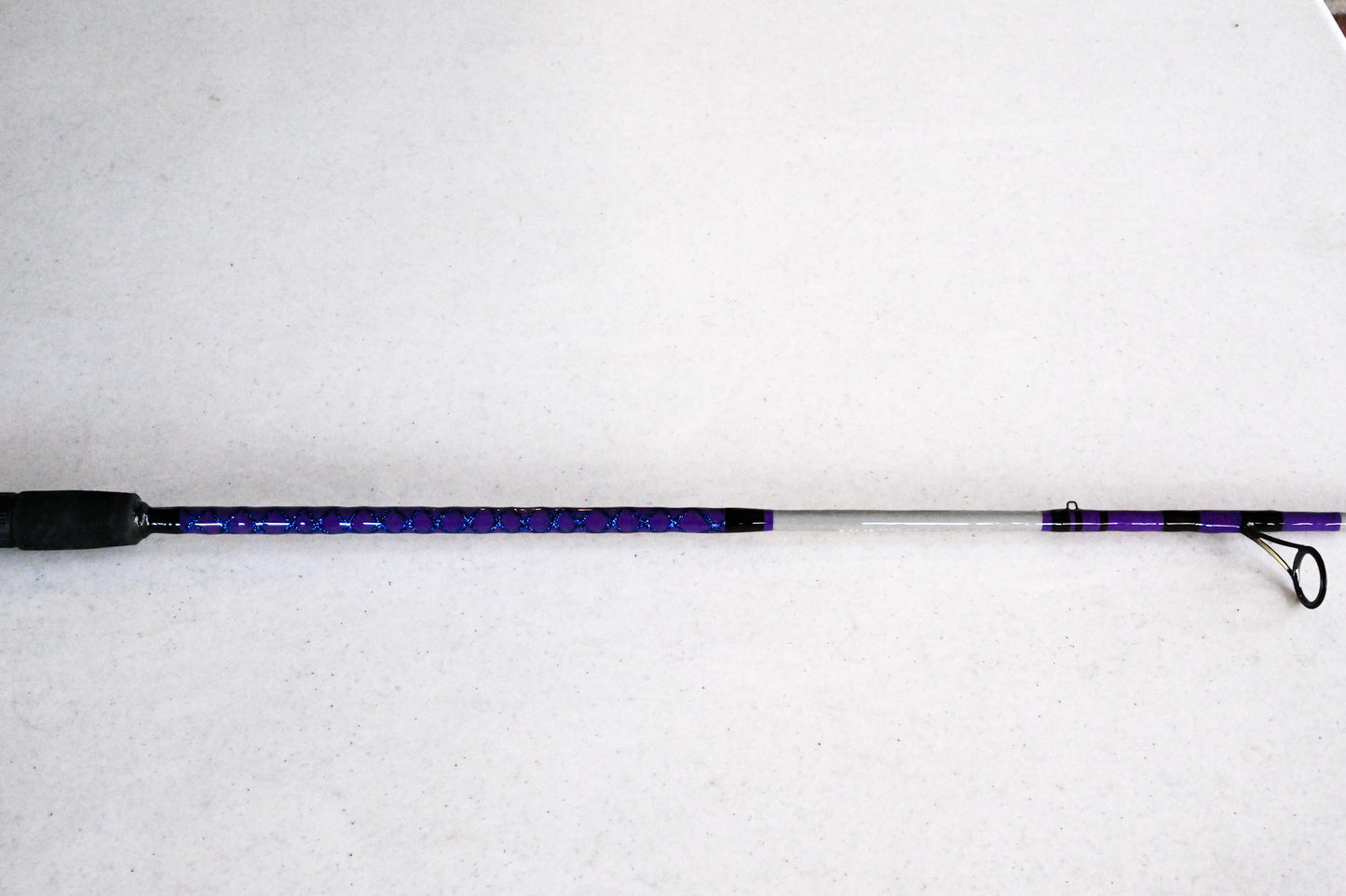 Spinning Rod - Purple, Blue, and Gray
