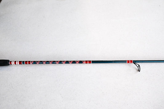 Spinning Rod - Red, White, and Metallic Blue